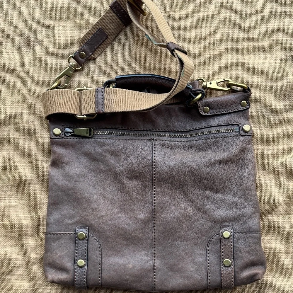 Fossil Rare Emily Crossbody Leather Bag Messenger Brown